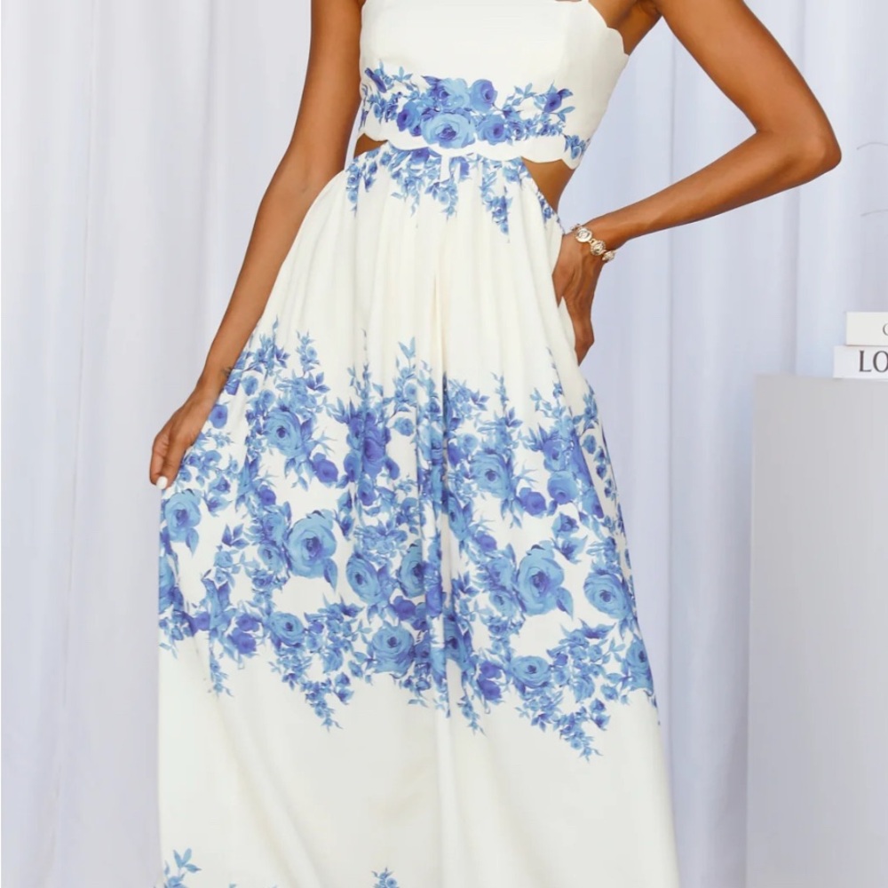 Hello Molly Blue Floral Midi Dress